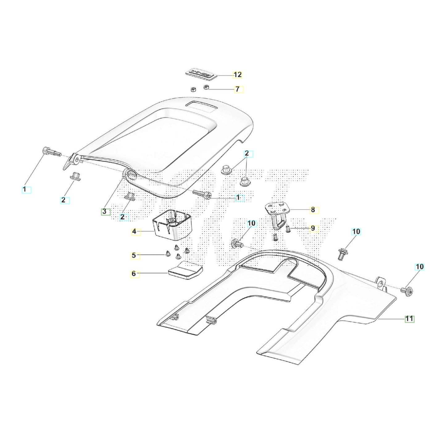 SWM BINSEN Oberer Batteriehalter Ersatzteile