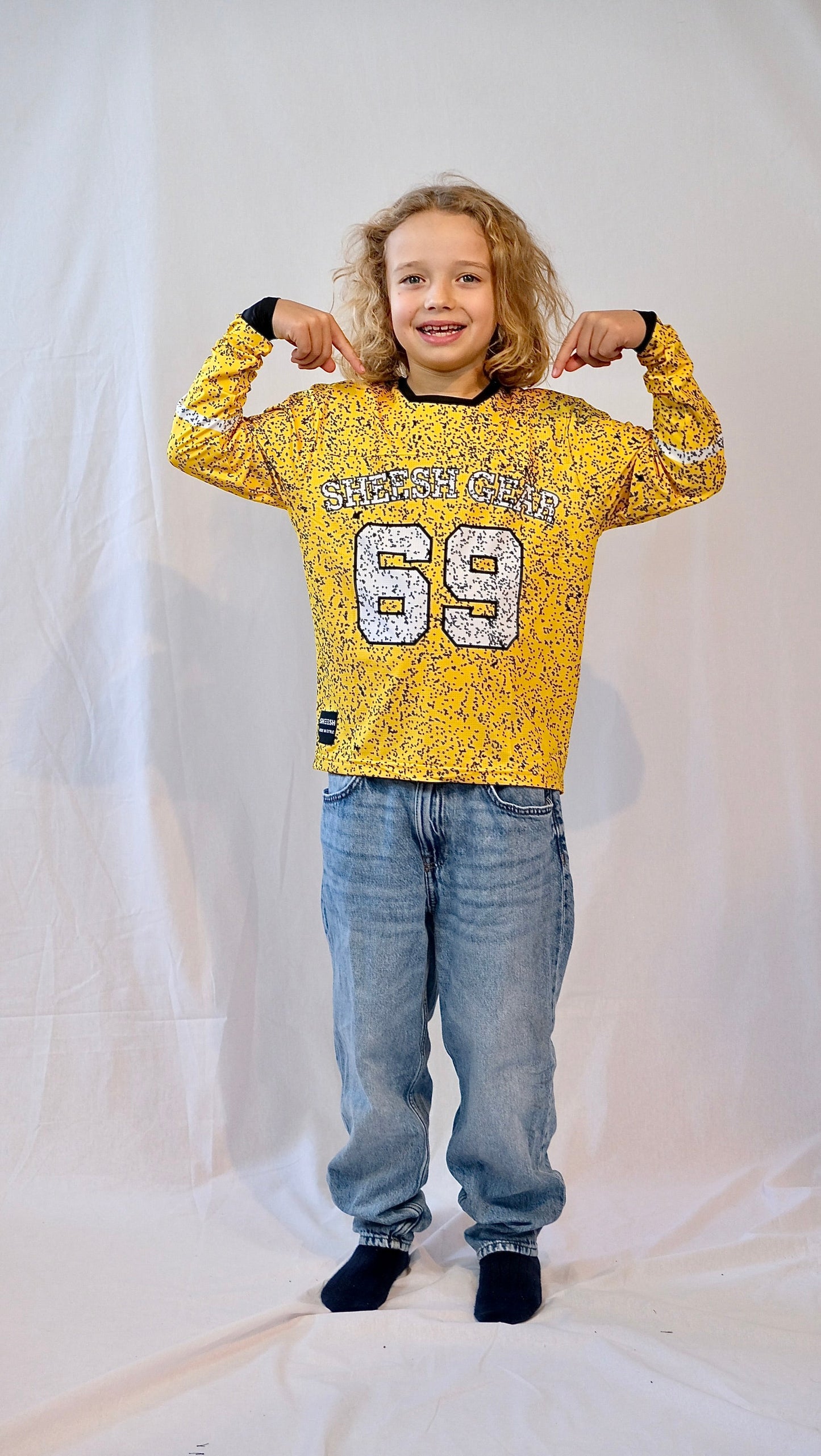 SHEESH KIDS 69er Partylaps Jersey Black&Yellow