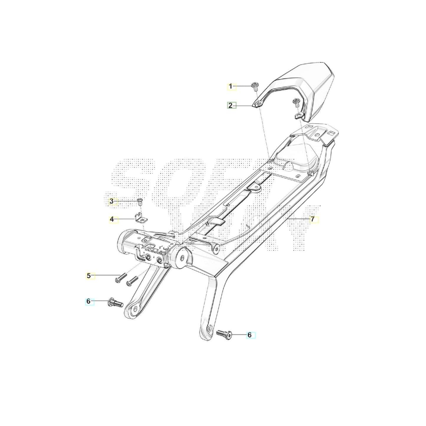 SWM BINSEN Hinterer Rahmen Ersatzteile