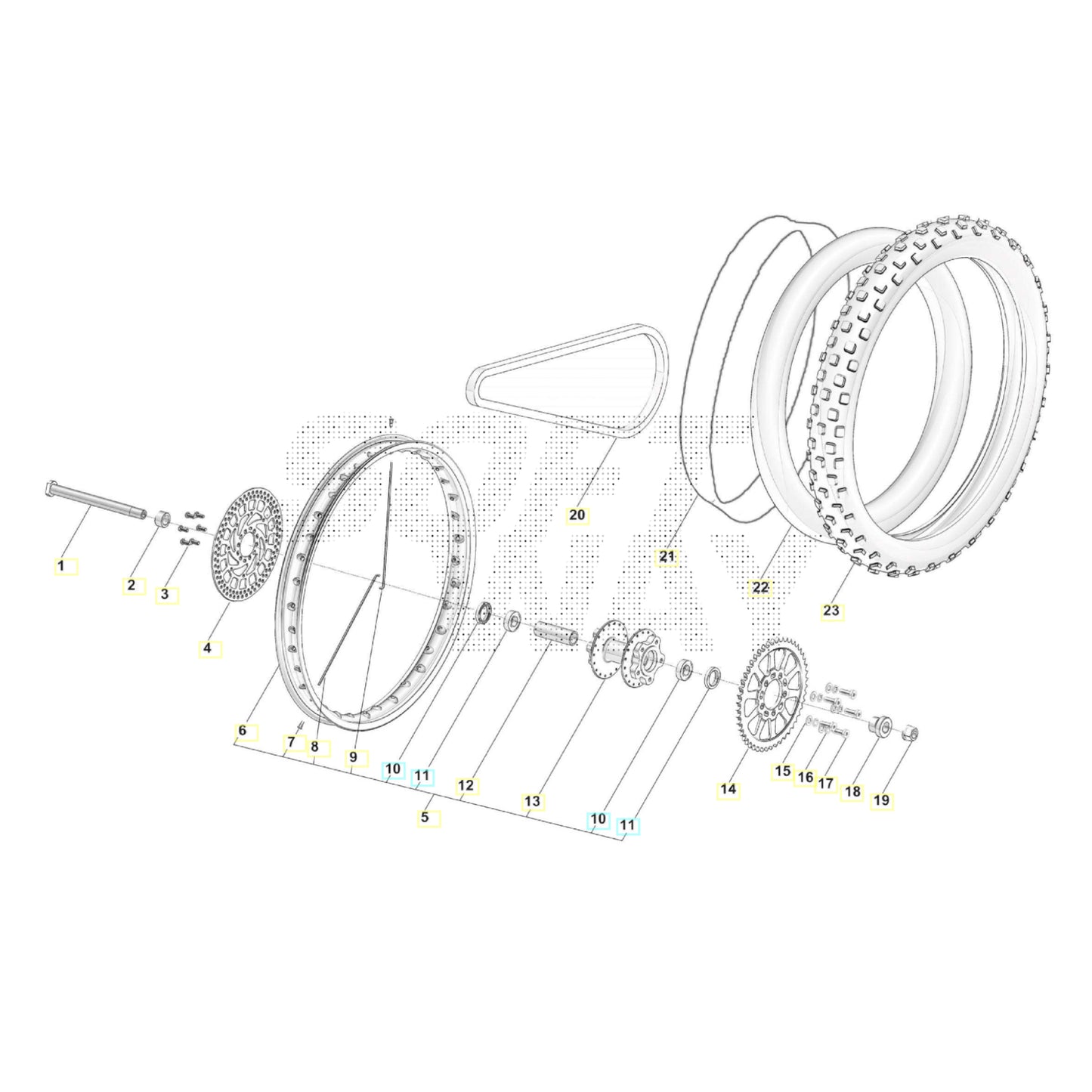 SWM BINSEN Hinterrad Ersatzteile