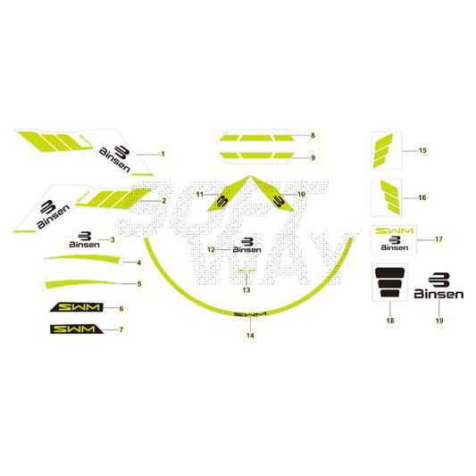 SWM BINSEN Aufkleber Grün Ersatzteile