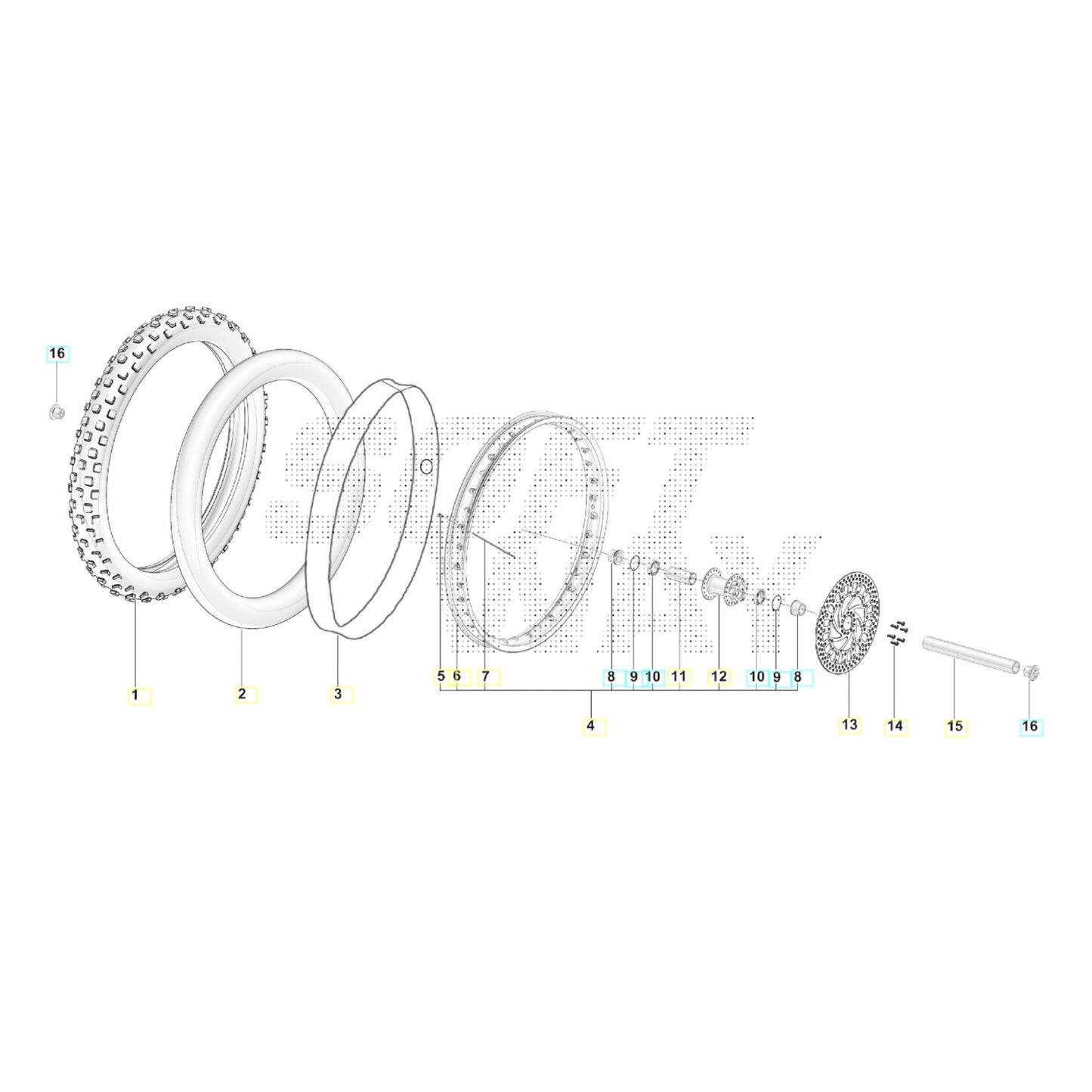 SWM BINSEN Vorderrad Ersatzteile